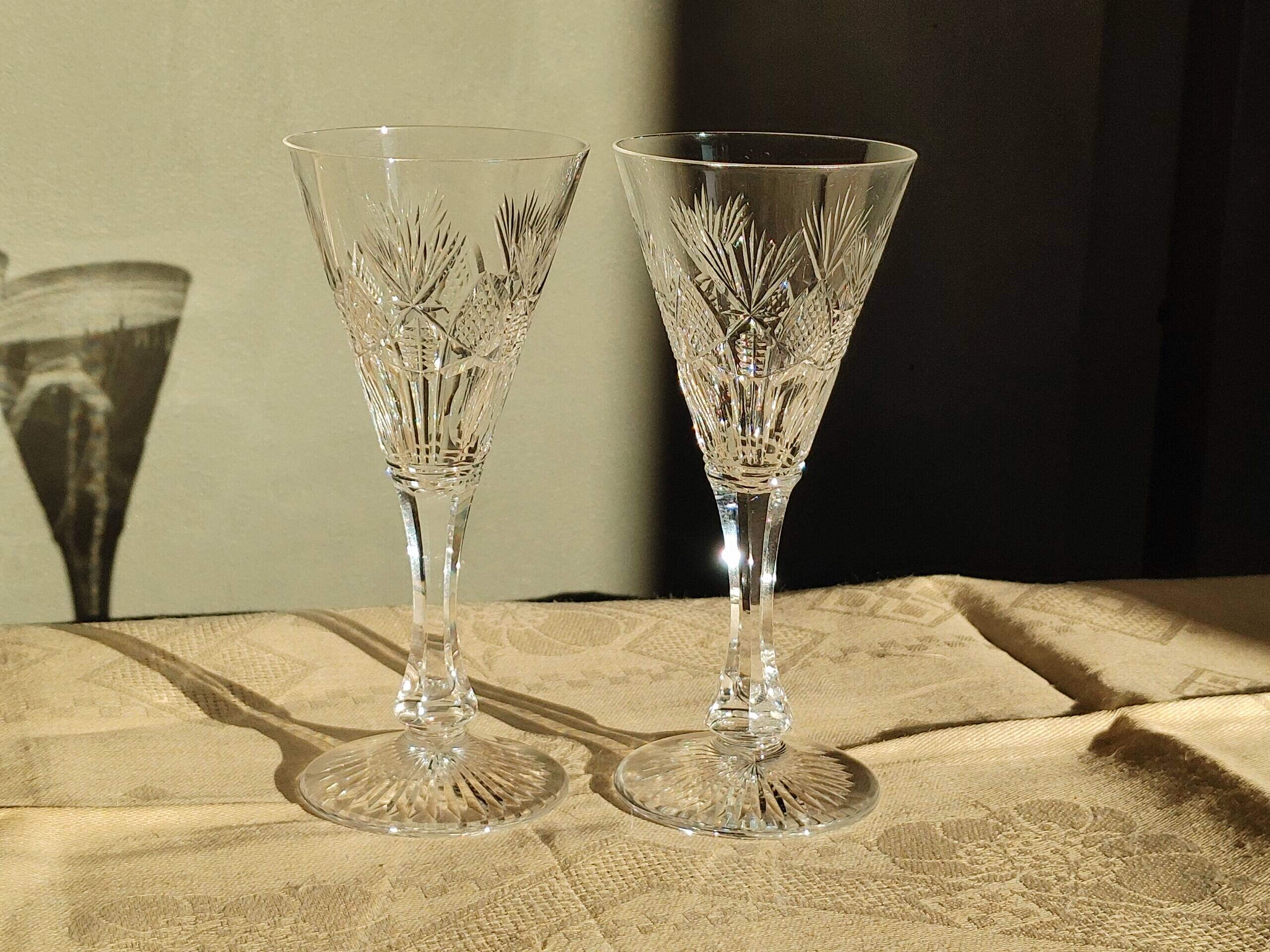 Saint louis 2 Port/white wine glasses Cut crystal