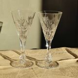 Saint louis 2 Port/white wine glasses Cut crystal