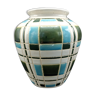 Glazed ceramic plaid vase