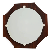 Octagonal rosewood mirror with white inlays, Italy, 1970-1980