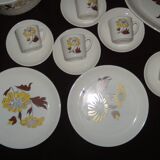 Sovirel vintage dinnerware set with yellow and brown daisy decor 21 pieces