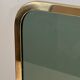 Single Panel Fire Screen in Tinted Green Glass with Brass Frame