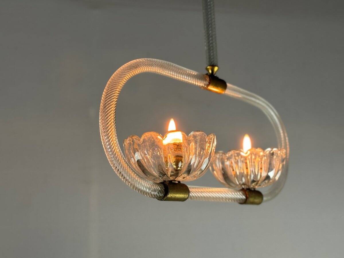 Venetian Murano glass chandelier with two light points circa 1950