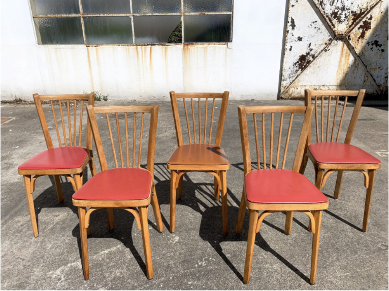 Ensemble de 5 chaises bistrot Baumann n°12