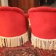 Paire de fauteuils crapaud en velours rouge de style Napoléon III
