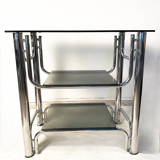 Console smoked glasses, chrome structure, 70s