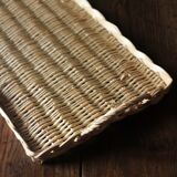 Rectnngle wicker tray vintage basketry