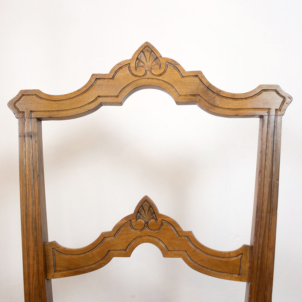 Walnut Alfonsin Era Upholstered Chair, Spain, Circa 1880