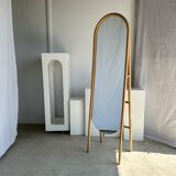 Miroir sur pied en bambou et rotin H:1m80