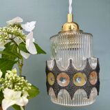 Vintage 70s glass tulip pendant light