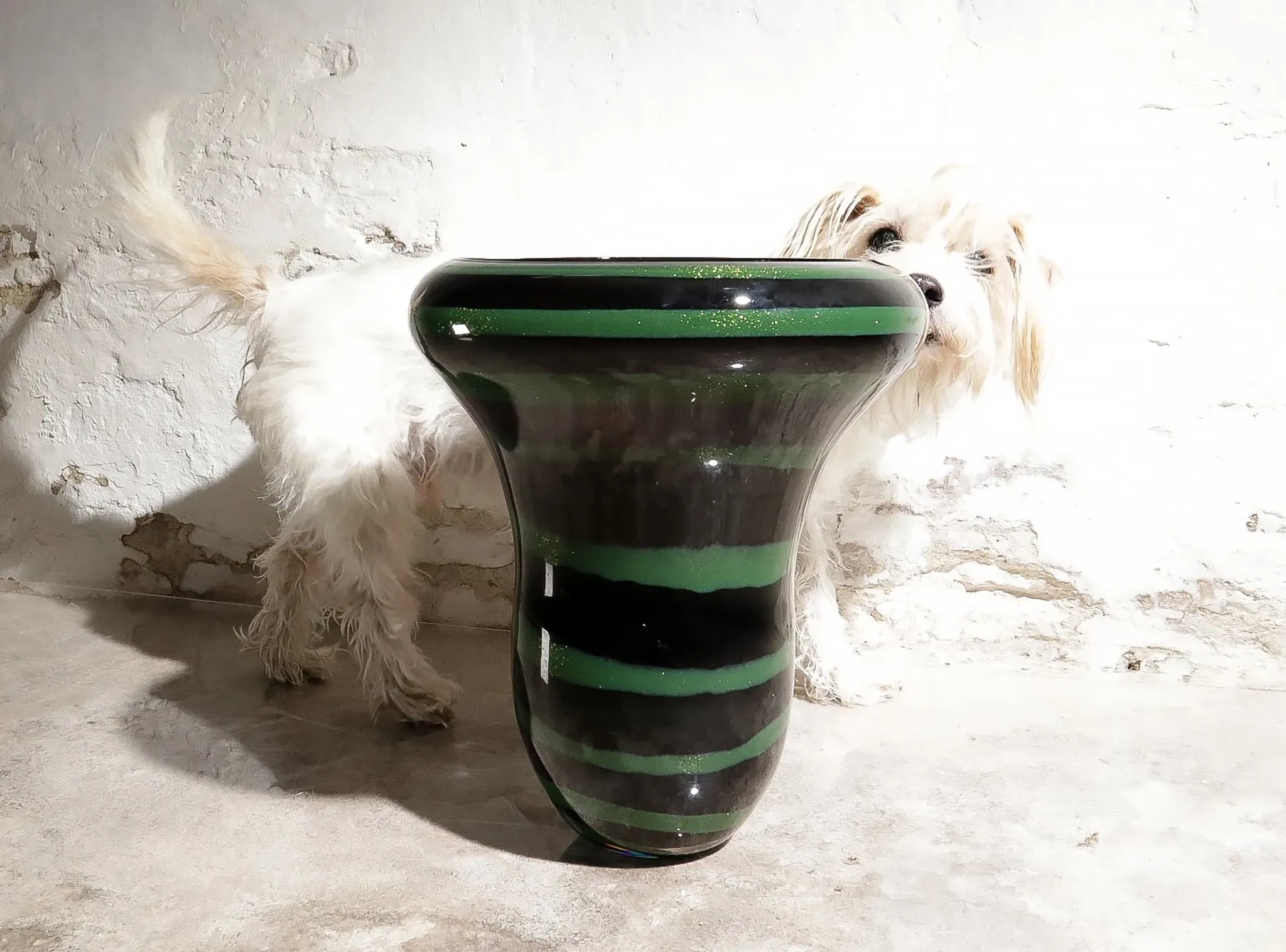 Large dutch design vilma henkelman, unica leerdam art glass vase 1989