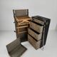 Antique 1924 Belber black leather steamer trunk - large travel wardrobe