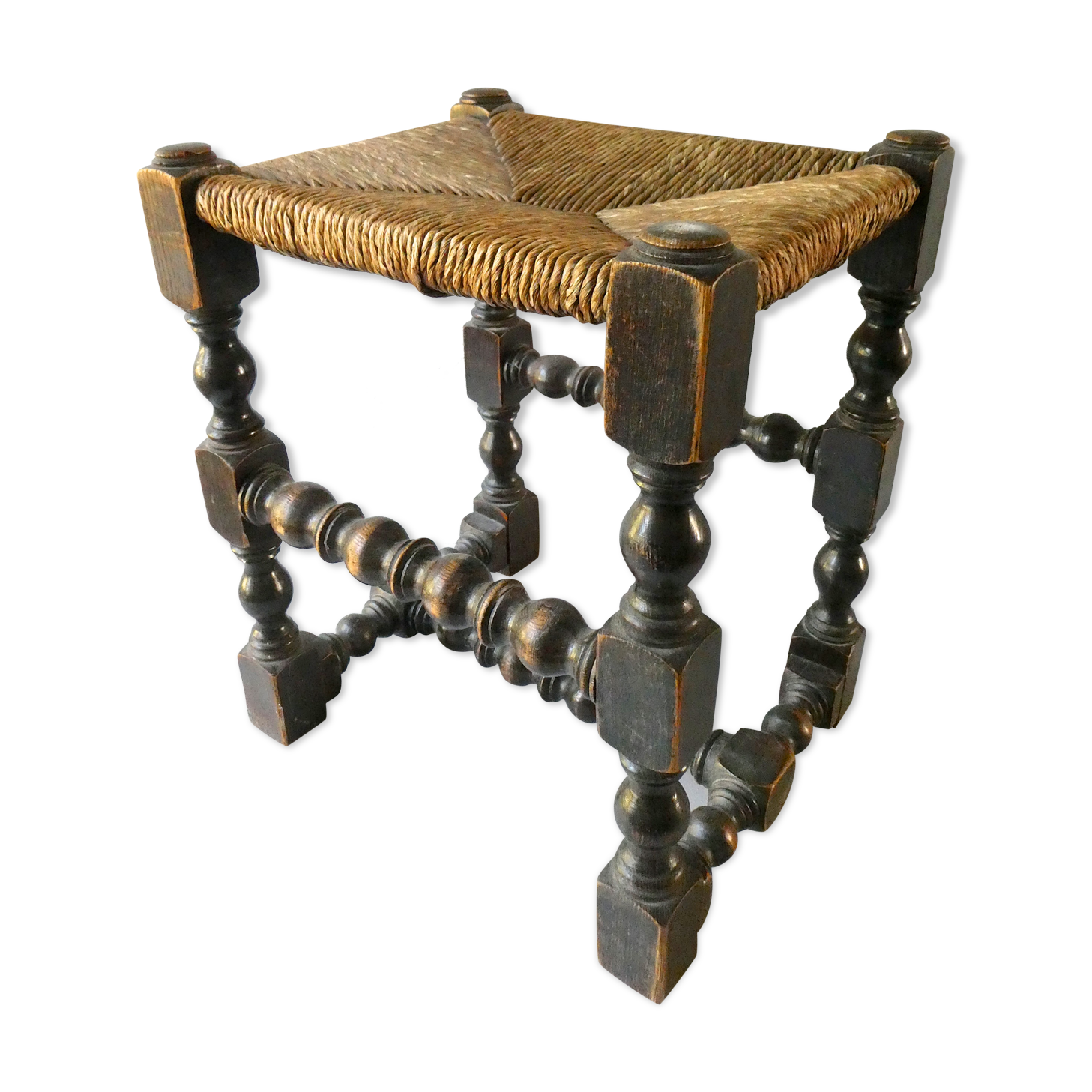 Carved wooden and mulched seat