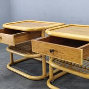 Pair of bamboo bedside tables by Kenneth Bergenblad for DUX, 1960s
