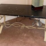 Marble & wrought iron coffee table, 1940