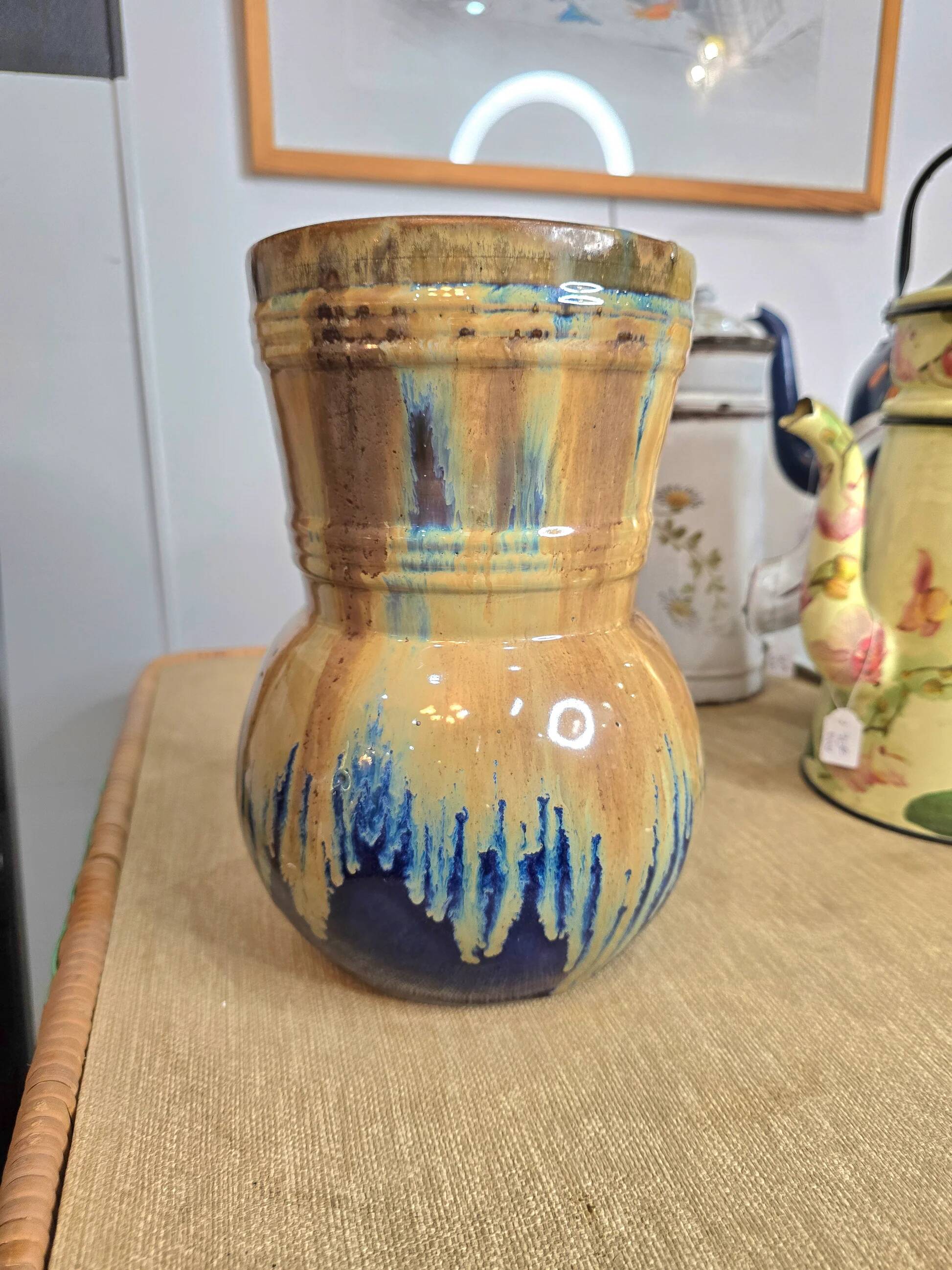 Vintage glazed stoneware vase