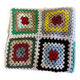 Plaid patchwork chair armchair flower wool vintage