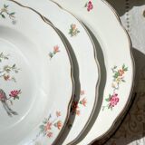 8 vintage porcelain soup plates digoin sarreguemines model conde bird of paradise pattern