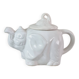 Vintage zoomorphic elephant teapot slip