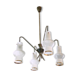 Lustre suspension scandinave, 4 feux, vintage, années 60