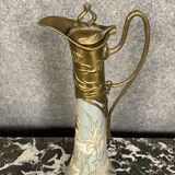 Ewer in cracked earthenware Art Nouveau (twentieth century)