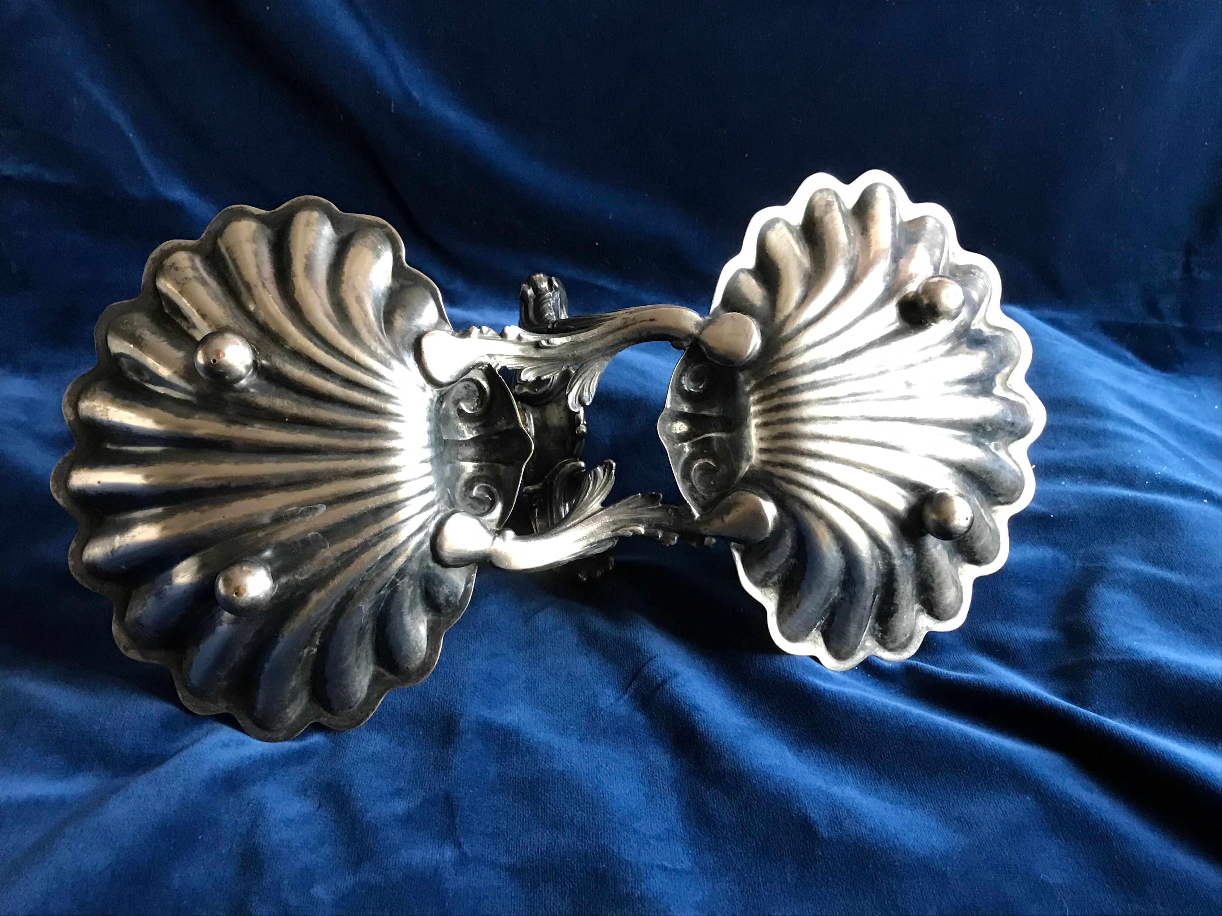 Old beggar in silver bronze