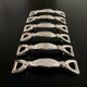 6 Silea knife holders in silver-colored metal stirrup shape