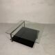 Glass coffee table 110 x 110 cm in the style of Rolf Benz and Metaform