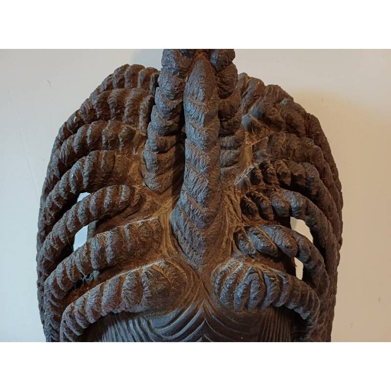 African wooden mask from Ivory Coast, Baoulé