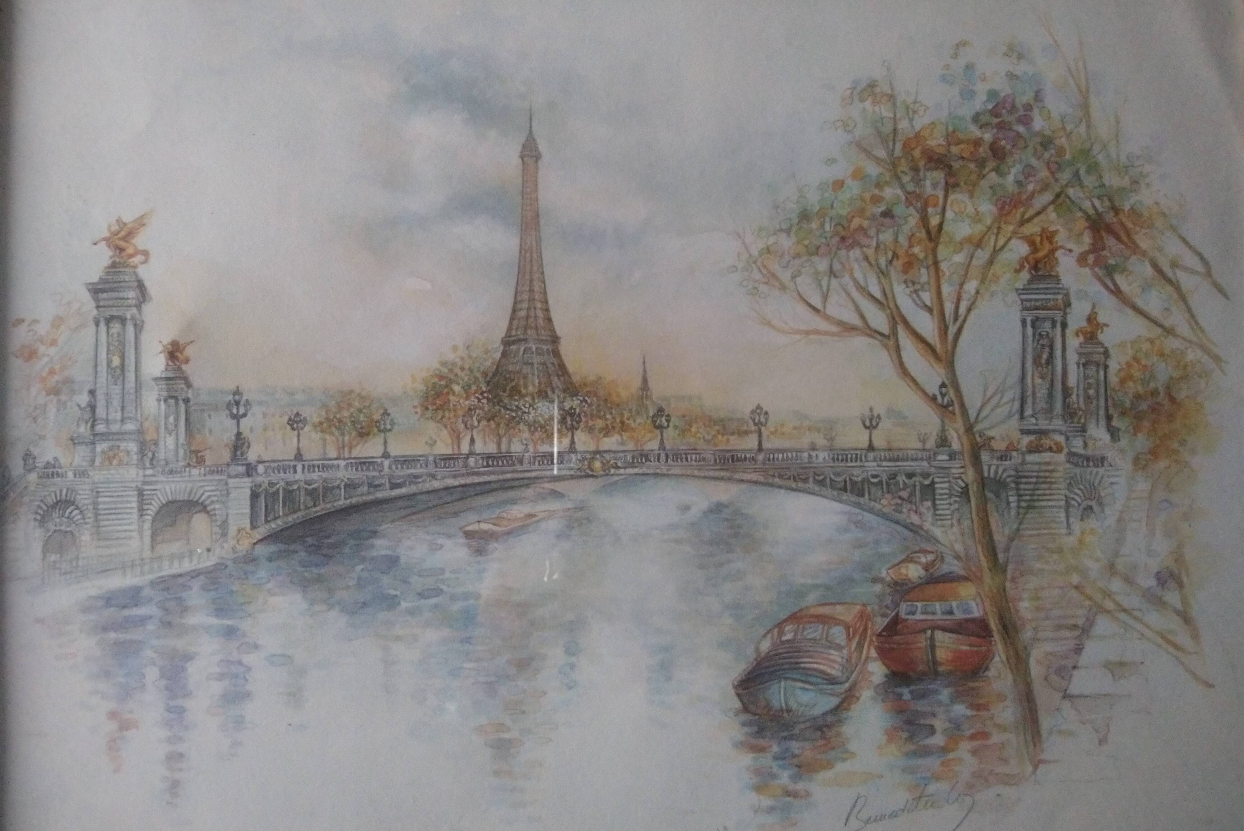 Paris watercolor print "Bernadette Voz"