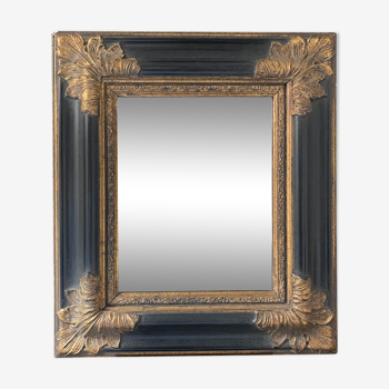 Miroir noir et or style Empire 34x39cm