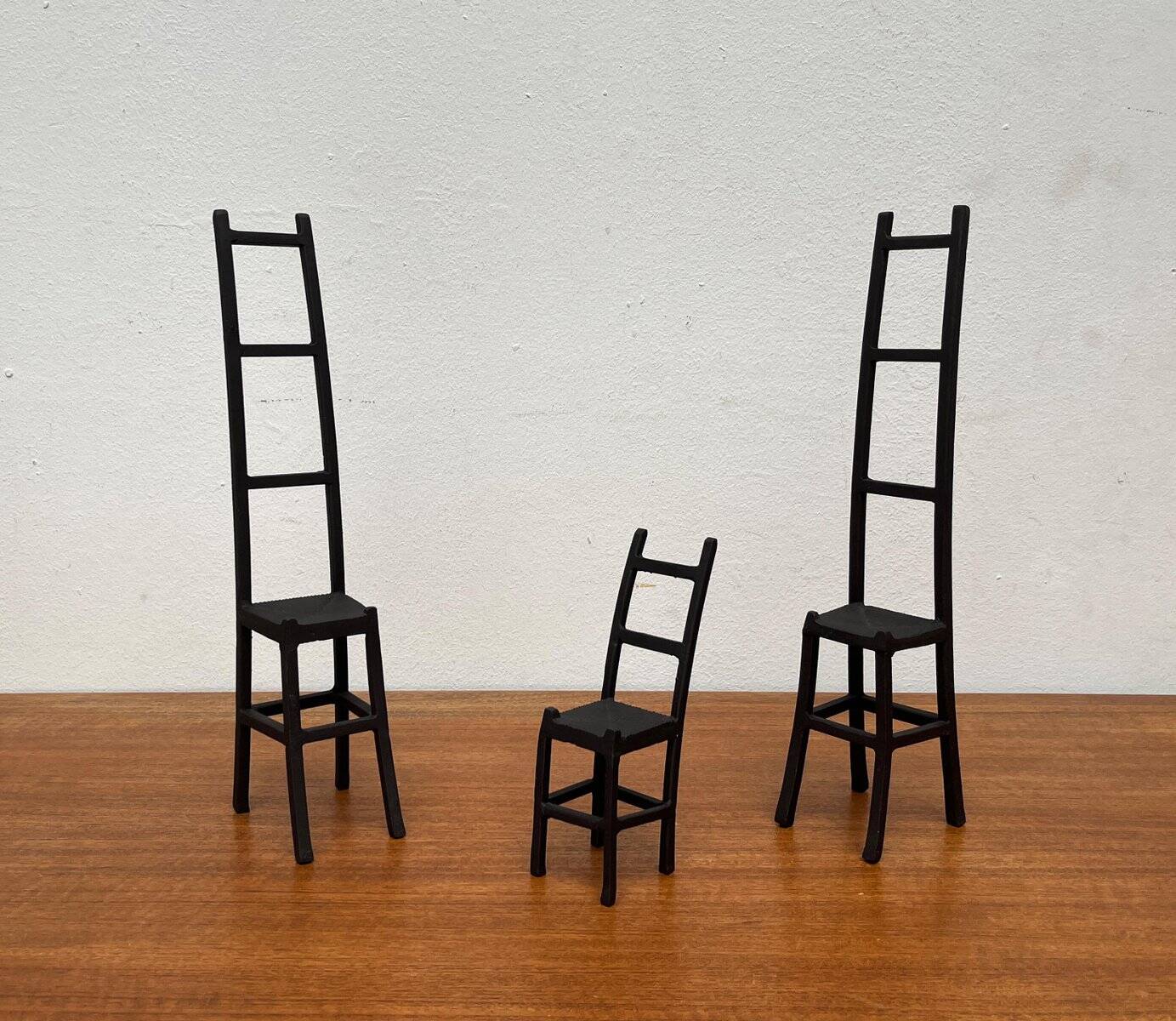 Vintage cast iron art sculptures, set of 3