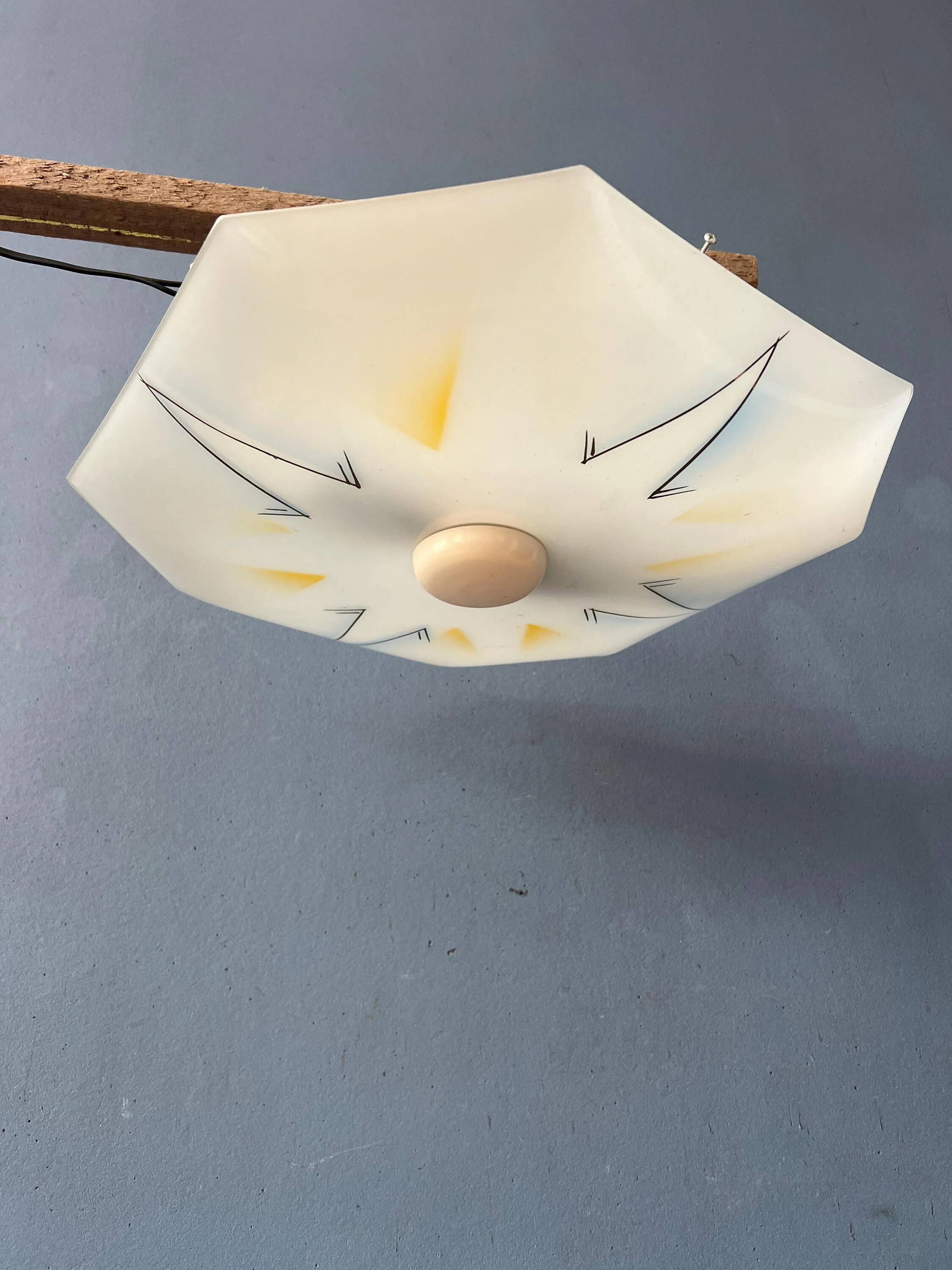 Mid-Century vintage glass ceiling light