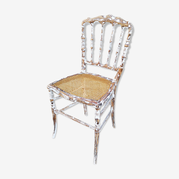 Napoleon III chair, white patina.
