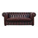 2.5-seater Chesterfield sofa in dark red flamed cowhide leather
