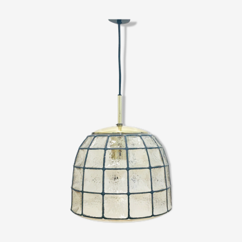 Mid-Century Iron Structured Glass Ceiling Lamp from Limburg, Germany, 1960s