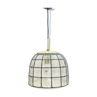 Mid-Century Iron Structured Glass Ceiling Lamp from Limburg, Germany, 1960s