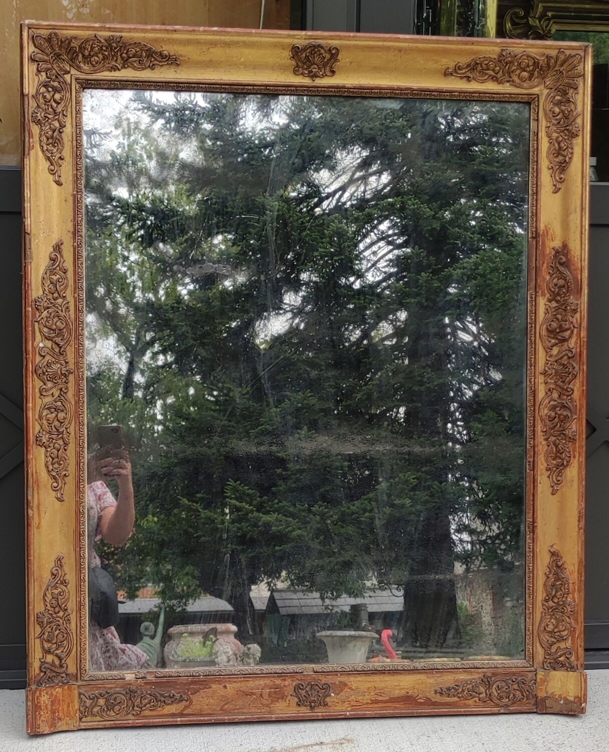 Old large gilded mirror