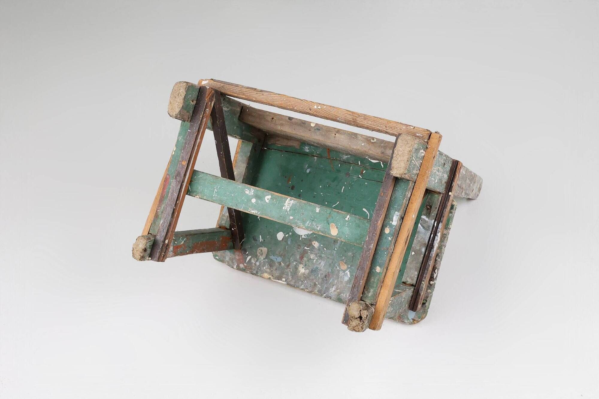Industrial Rustic Stool with Patina, France, 1900s