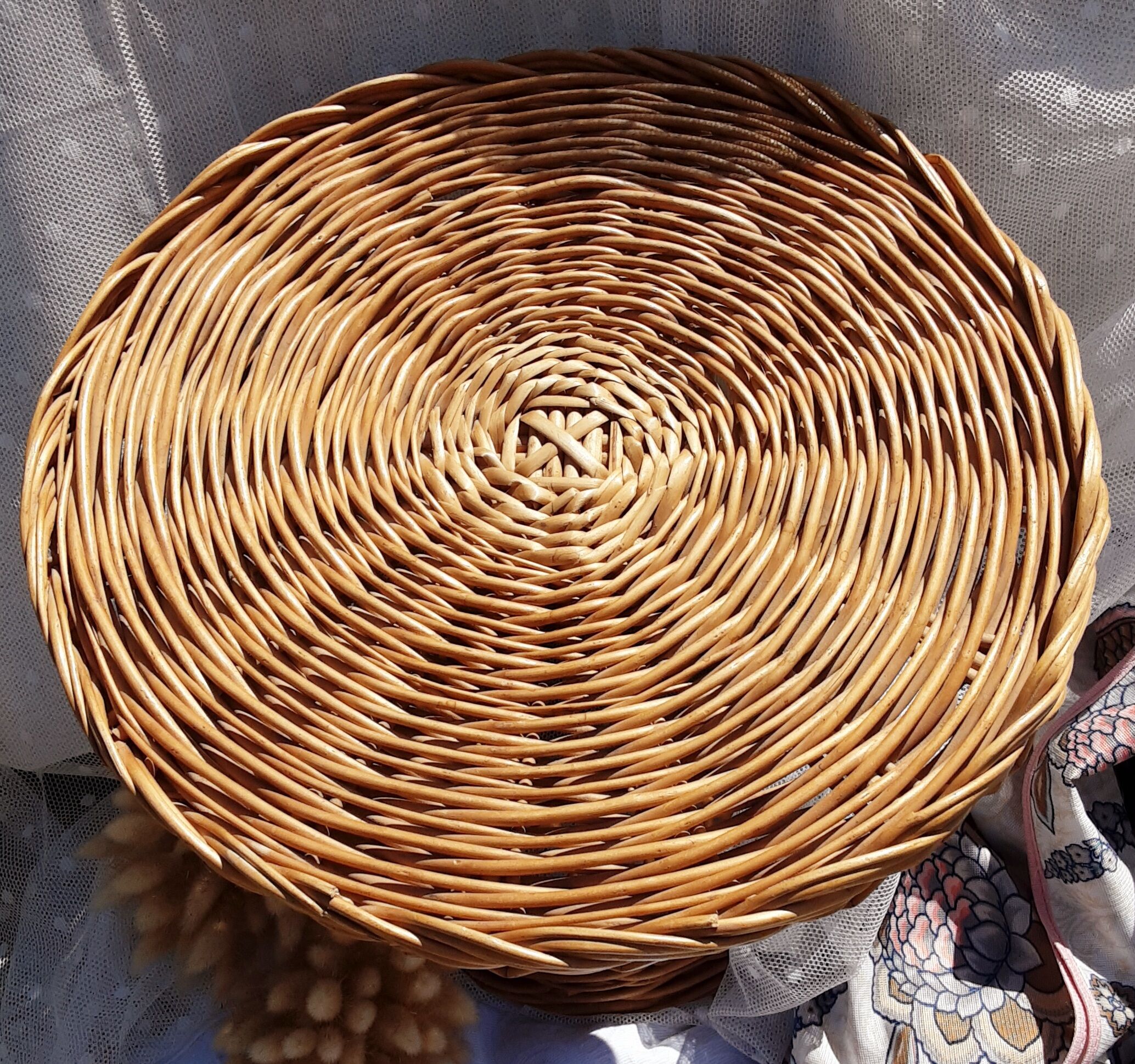 Vintage rattan round table