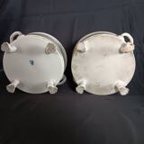 Paire d'egoutoirs / cache pots en blanc de bayeux debut xixème