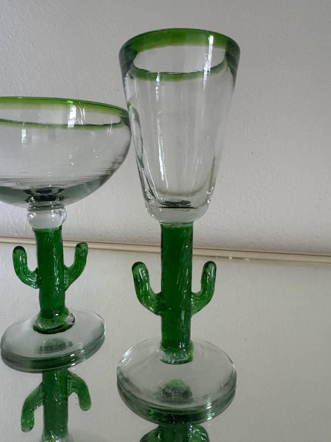 Vintage blown glass cactus glasses