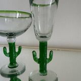 Vintage blown glass cactus glasses