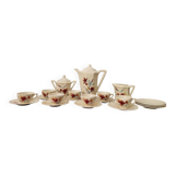 Digouin Sarreguemines coffee service with iris decoration