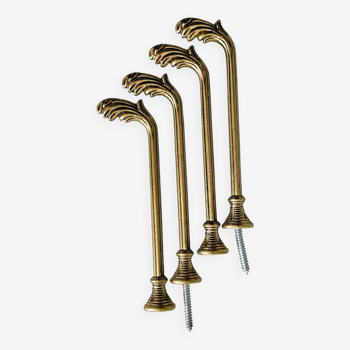 4 brass curtain tiebacks.