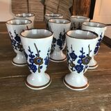 8 mazagrans in glazed stoneware 70s