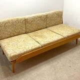 Interier Prahà Ash Sofa Bed Renovation Possible, Vintage Czech 1960s