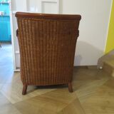 Vintage-Beautiful Colonial Style Armchair - Woven Rattan - Exotic Wood - 80s
