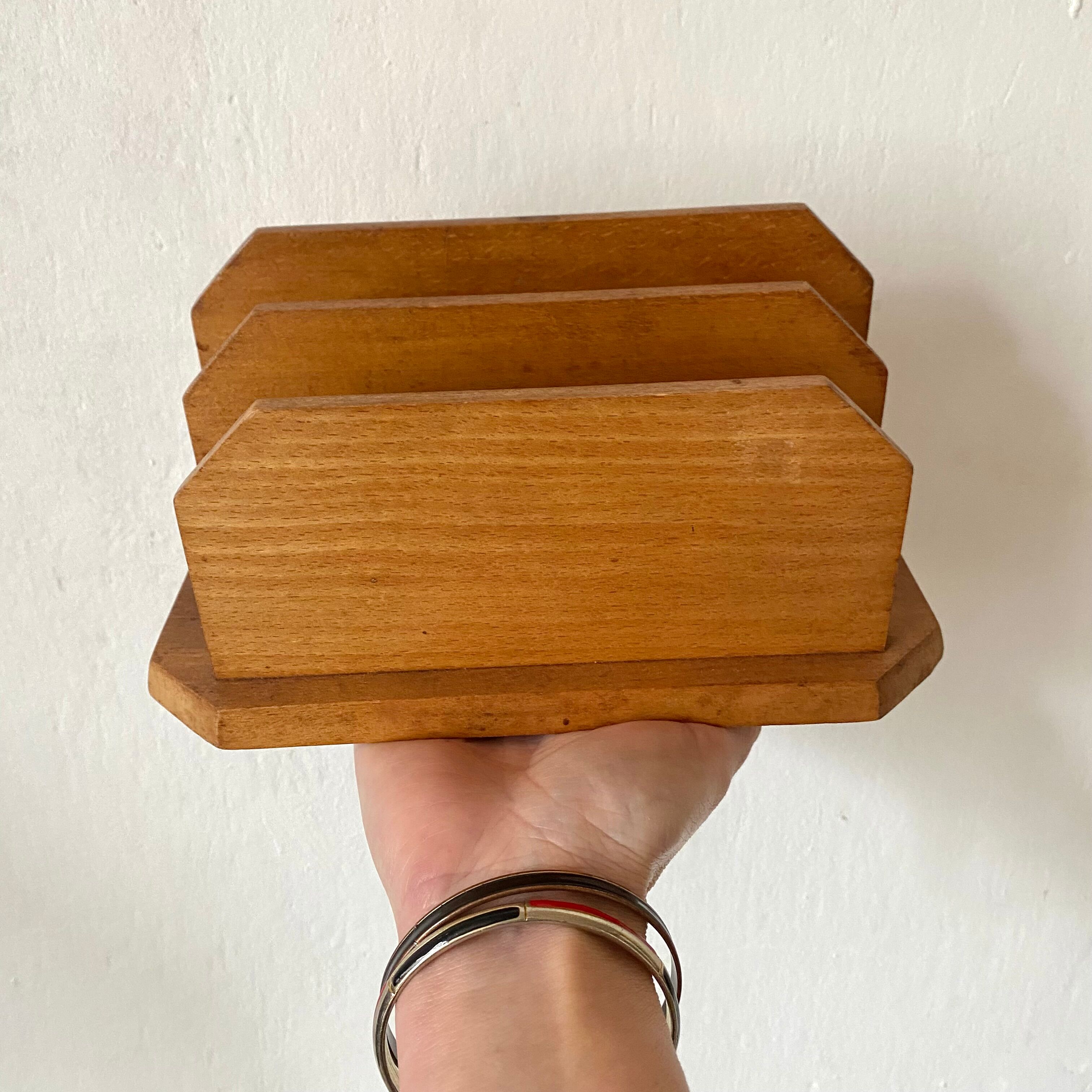 Wooden mail rack, sorter