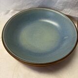 Set of 4 blue stoneware plates